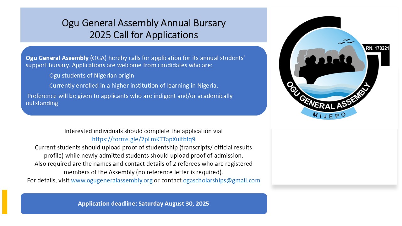 OGA Annual Bursary 2025